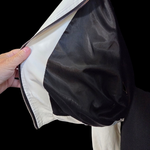 Unbranded Women's Black and White Bomber Jacket With Embroidery Size Med - Picture 4 of 9